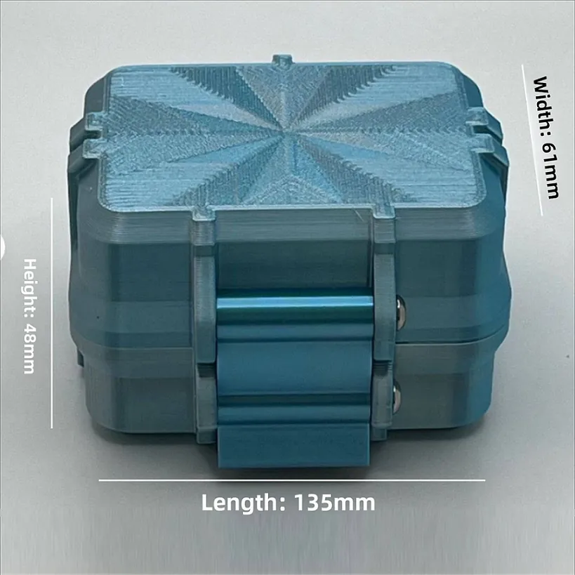 6-piece peptide storage box dimensions 135mm length, 67mm width and 61mm height